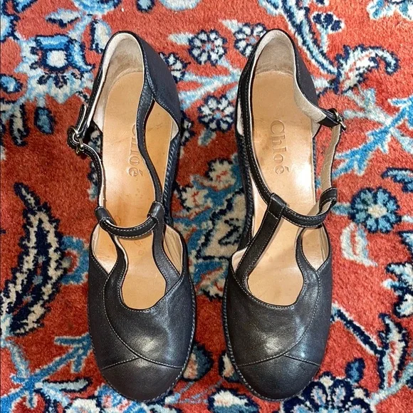 Chloe Black Platform Shoes - Picture 2 of 10